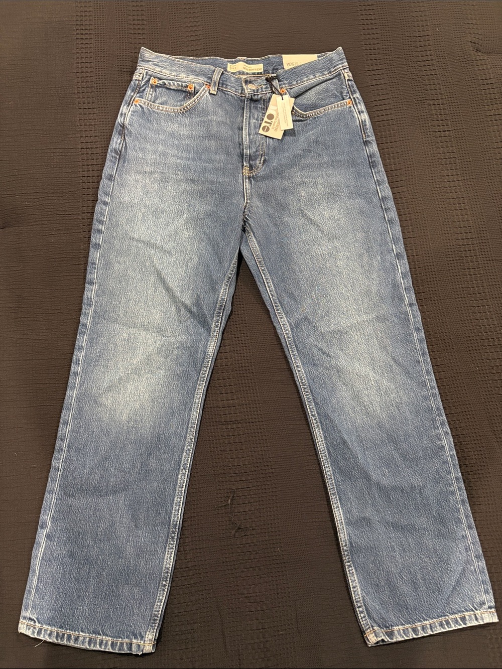 Topshop Moto New Boyfriend mid-blue wash loose-fit jeans